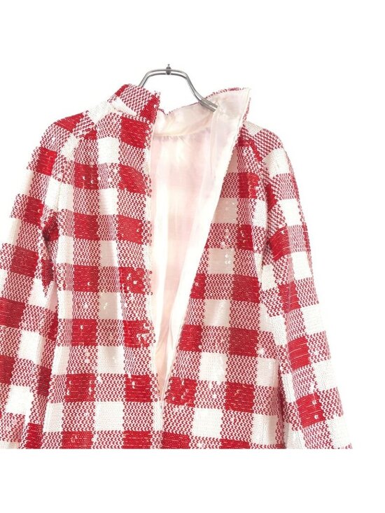 Gucci Vault la Veste Custom Sequin Check Dress S White Red - Picture 5 of 8